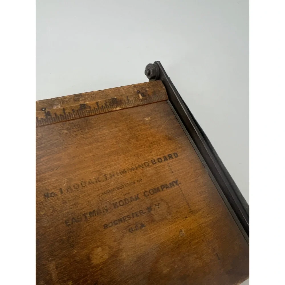 Vintage Kodak Eastman No 1 Trimming Board Antique Wood Paper Cutter Guillotine 5